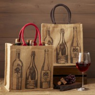 Wine Motif Bottle Tote